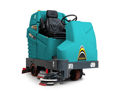 HIGH PERFORMANCE EVEN ON THE TOUGHEST INDUSTRIAL FLOOR! E110 RIDE-ON SCRUBBER-DRYER