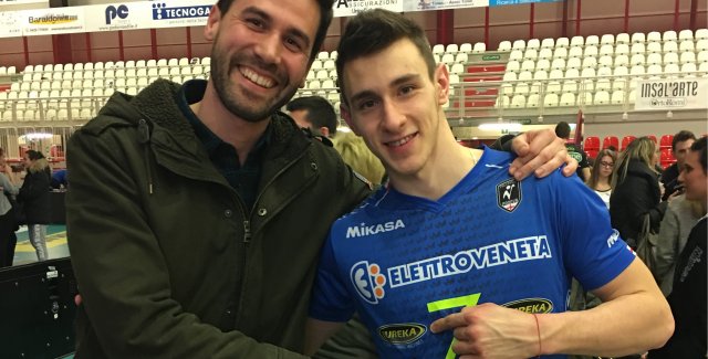 Davide Lago (Eureka) con Fabio Balaso (libero della Nazionale Italiana Pallavolo)
