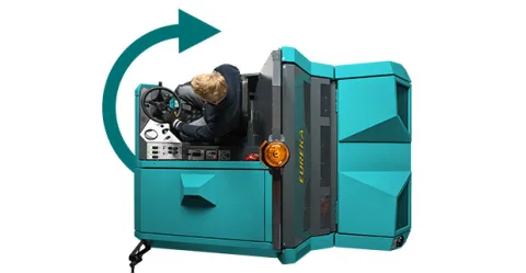 Spazzatrice industriale Bull 200 con raggio di volta minimo